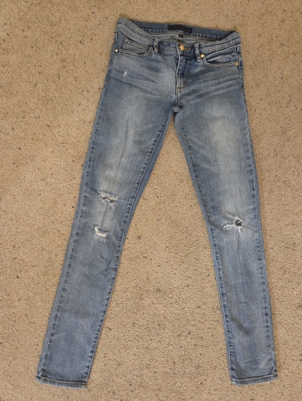 Juicy Couture Light Wash Skinny Ripped Jeans